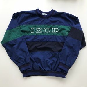IZOD Big Stripes Windbreaker Vintage 90s Pullover